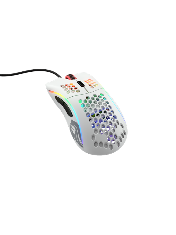 Glorious Model D - Matte White - Gaming Mus - Optisk - 6 knapper - Hvid med RGB lys