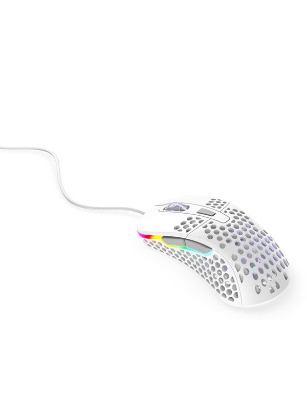 Xtrfy M4 RGB - White - Gaming Mus - Optisk - 6 knapper - Hvid med RGB lys