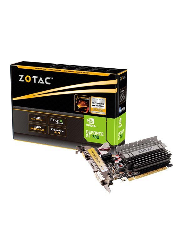 ZOTAC GeForce GT 730 ZONE Low Profile - 4GB GDDR3 RAM - Grafikkort