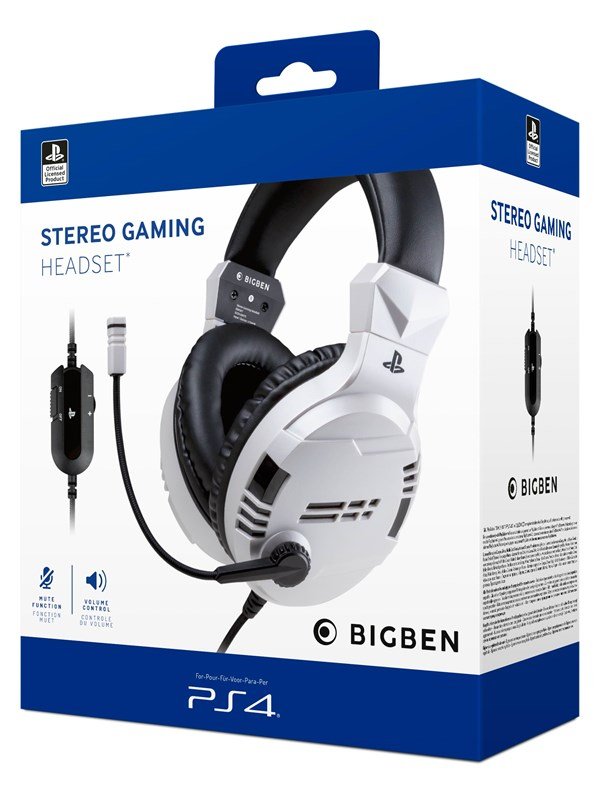 BigBen Interactive PS4/PS5 Gaming Headset V3 - White - Headset - Sony PlayStation 4