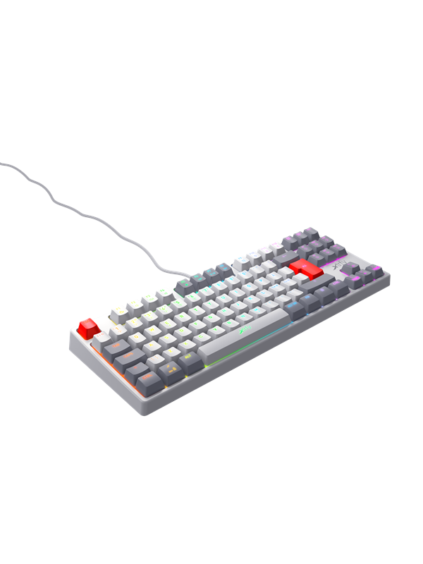 Xtrfy K4 TKL RGB - Retro - Gaming Tastatur - Uden Numpad - Nordisk - Hvid