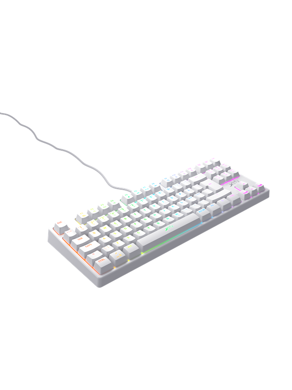 Xtrfy K4 TKL RGB - White - Gaming Tastatur - Uden Numpad - Nordisk - Hvid