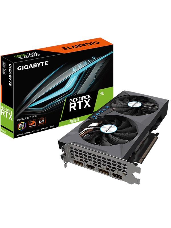 GIGABYTE GeForce RTX 3060 EAGLE OC LHR - 12GB GDDR6 RAM - Grafikkort