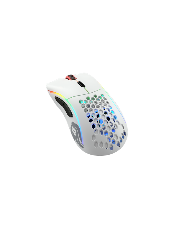 Glorious Model D Wireless - Matte White - Gaming Mus - Optisk - 6 knapper - Hvid med RGB-LED lys
