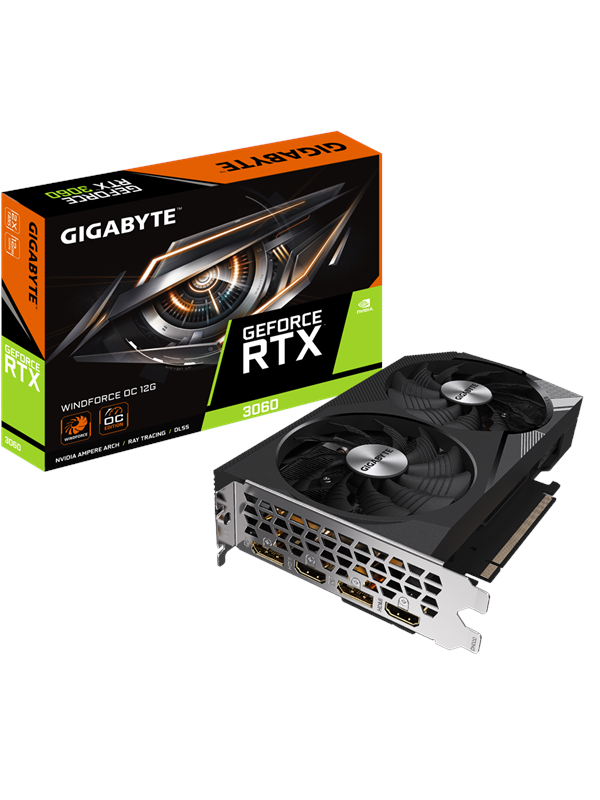 GIGABYTE GeForce RTX 3060 WindForce OC - 12GB GDDR6 RAM - Grafikkort