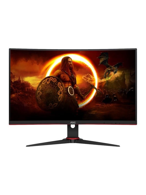 AOC 27" Skærm Gaming C27G2E/BK - LED monitor - curved - Full HD (1080p) - 27" - HDR - Rød - 1 ms AMD Adaptive-Sync