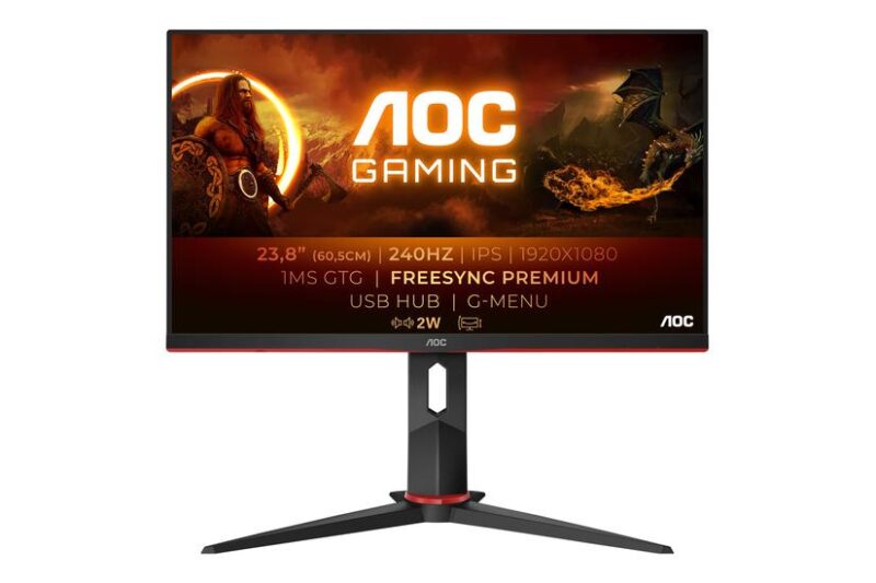 AOC Gaming 24G2ZU/BK Gamer skærm WLED 23.8" 240Hz IPS 0.5ms