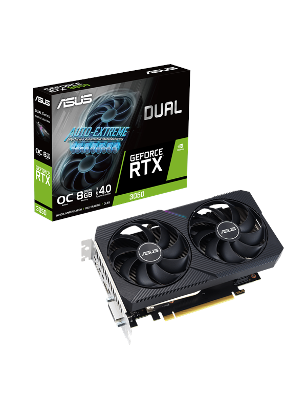 ASUS GeForce RTX 3050 DUAL OC V2 - 8GB GDDR6 RAM - Grafikkort