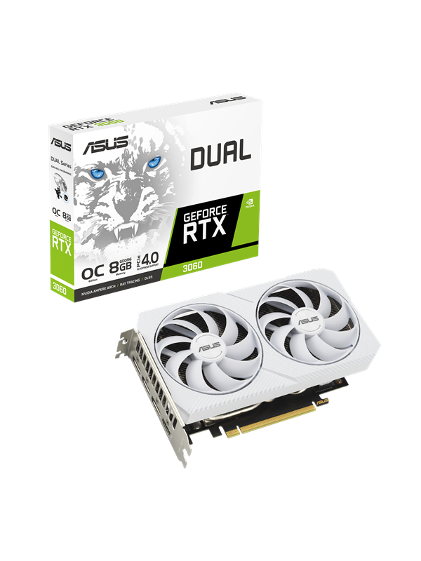 ASUS GeForce RTX 3060 DUAL OC White - 8GB GDDR6 RAM - Grafikkort