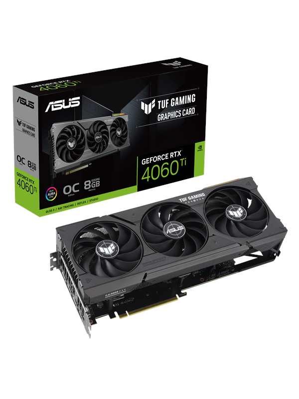 ASUS GeForce RTX 4060 Ti TUF OC - 8GB GDDR6 RAM - Grafikkort