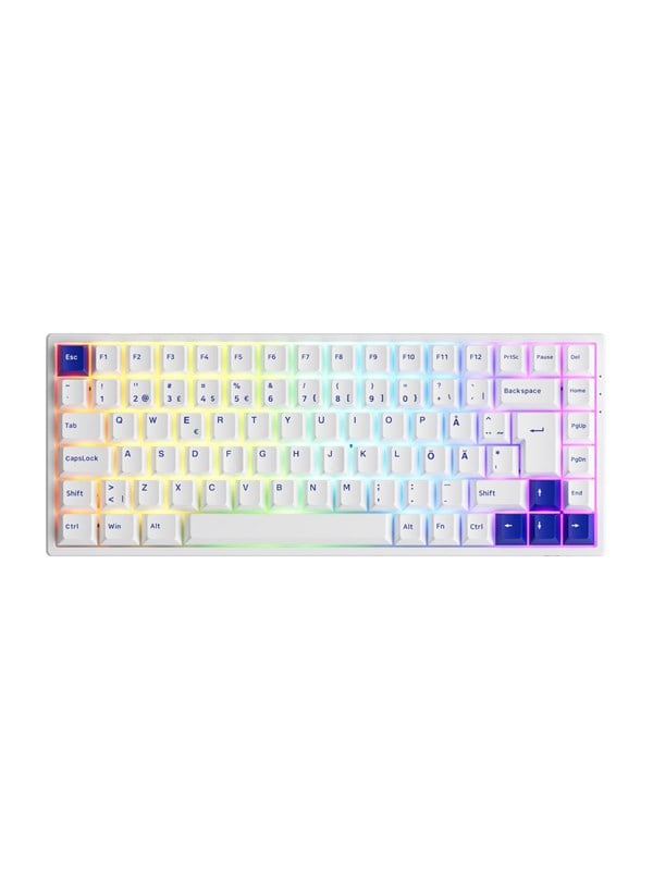 Akko 3084B Blue/White CS Jelly Blue - ND - Gaming Tastatur - Nordisk - Hvid