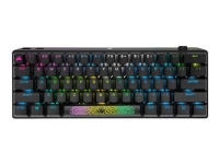 CORSAIR K70 PRO MINI - Tastatur - size 60% - bagbelyst - trådløs - USB, 2.4 GHz, Bluetooth 4.2 - Nordisk - tastkontakt: CHERRY MX Red - sort