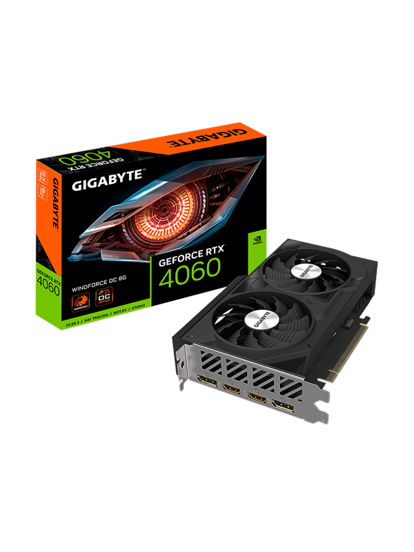 GIGABYTE GeForce RTX 4060 WindForce OC - 8GB GDDR6 RAM - Grafikkort