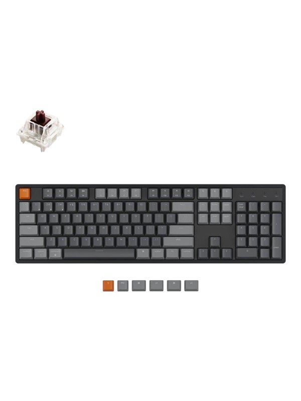 Keychron K10 RGB Aluminium Full-Size Hot swap Gateron G Pro Brown - ND - Gaming Tastatur - Nordisk - Sort