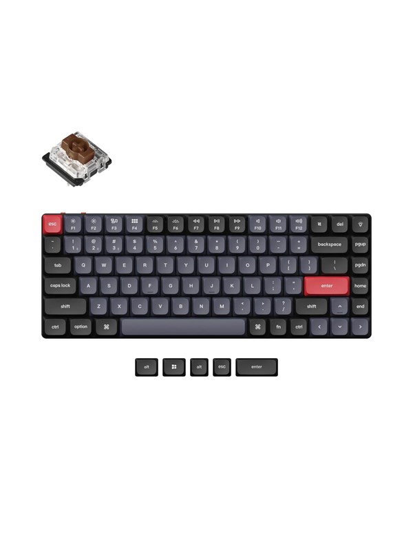 Keychron K3 Pro QMK/VIA RGB Hot Swap - Gateron Low Profile Brown - Gaming Tastatur - Uden Numpad - Nordisk - Sort