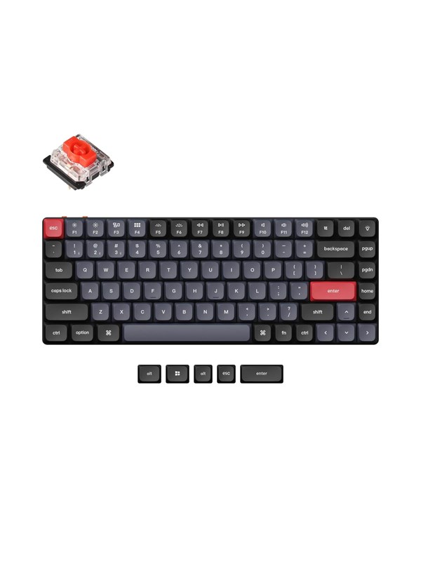 Keychron K3 Pro QMK/VIA RGB Hot Swap - Gateron Low Profile Red - Gaming Tastatur - Uden Numpad - Nordisk - Sort