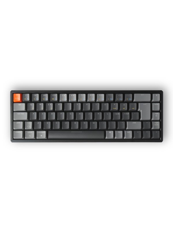 Keychron K6 RGB Wireless Hot Swap - Gateron Brown - Gaming Tastatur - Uden Numpad - Nordisk - Grå