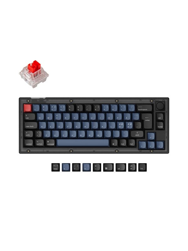 Keychron V2 QMK/VIA Knob - K Pro Red - Gaming Tastatur - Uden Numpad - Nordisk - Sort