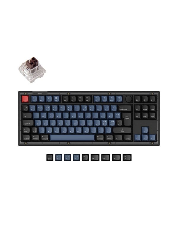 Keychron V3 QMK/VIA Knob - K Pro Brown - Gaming Tastatur - Uden Numpad - Nordisk - Sort