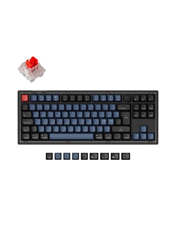 Keychron V3 QMK/VIA Knob - K Pro Red - Gaming Tastatur - Uden Numpad - Nordisk - Sort