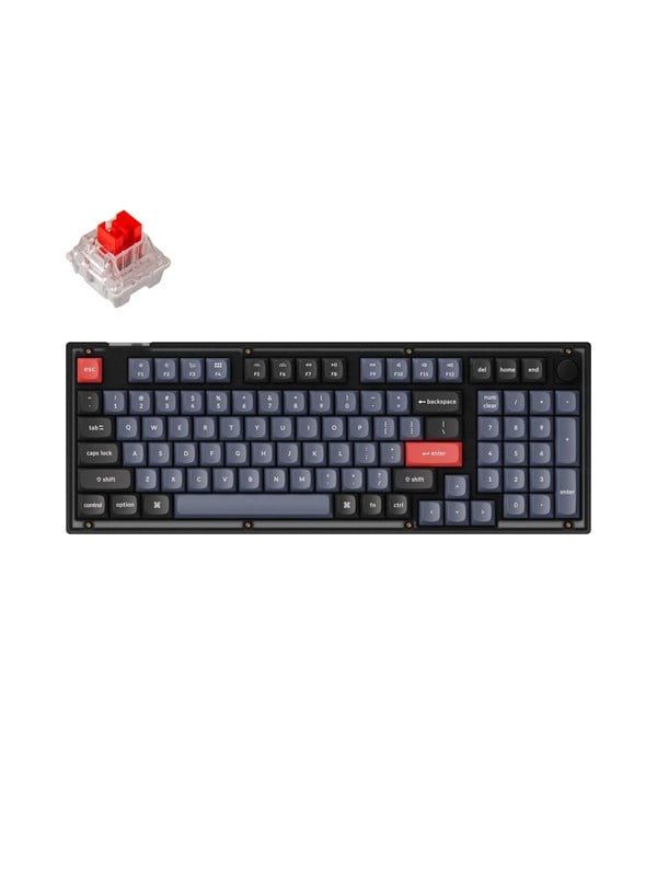 Keychron V5 QMK/VIA Knob - K Pro Red - Gaming Tastatur - Nordisk - Sort