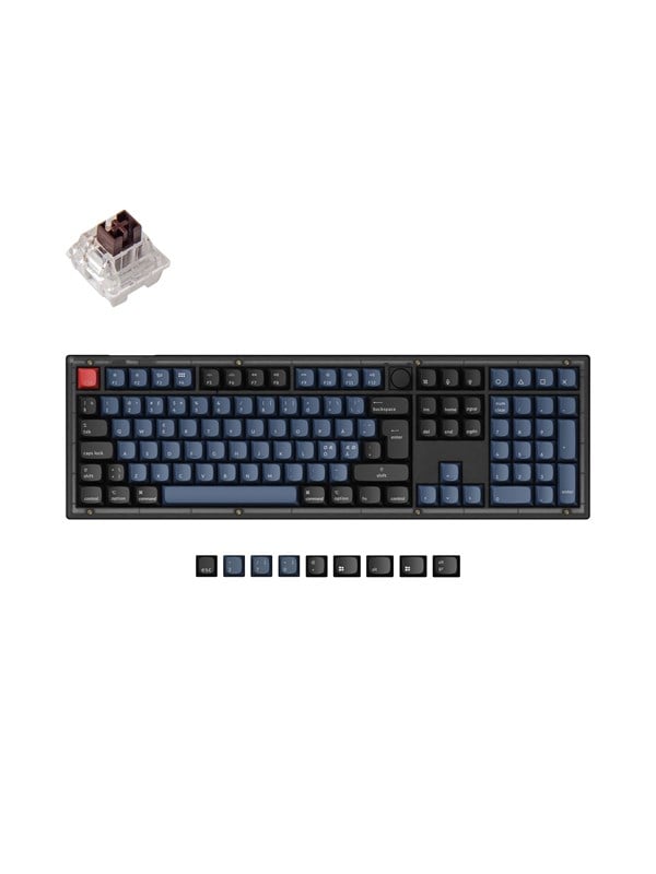 Keychron V6 QMK/VIA Knob - K Pro Brown - Gaming Tastatur - Nordisk - Sort