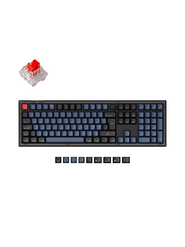 Keychron V6 QMK/VIA Knob - K Pro Red - Gaming Tastatur - Nordisk - Sort