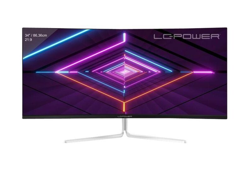 LC Power LC-M34-UWQHD-100-C-V3 skærm - Kantbelyst LED - 34" - VESA Adaptive-Sync - VA - 6ms - UWQHD 3440x1440 ved 100Hz