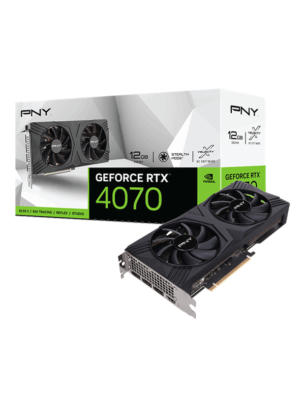 PNY GeForce RTX 4070 Verto Dual Fan - 12GB GDDR6X RAM - Grafikkort