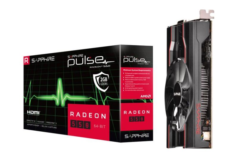 Sapphire Pulse Radeon RX 550 Grafikkort - 2GB GDDR5 - AMD Radeon RX 550 - PCI Express 3.0 x16