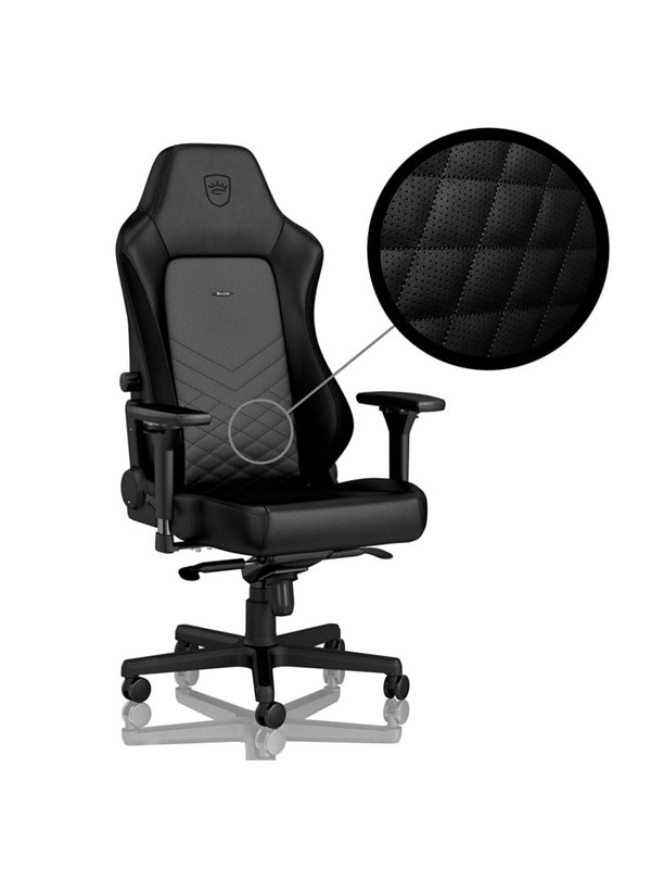 noblechairs HERO Gaming Chair - Black Gamer Stol - Sort - PU Læder - Op til 150 kg