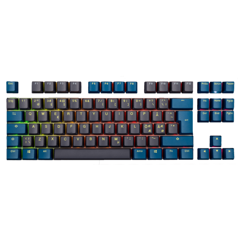 Ducky Daybreak Keycap Set - double shot PBT - Light Blue & Black