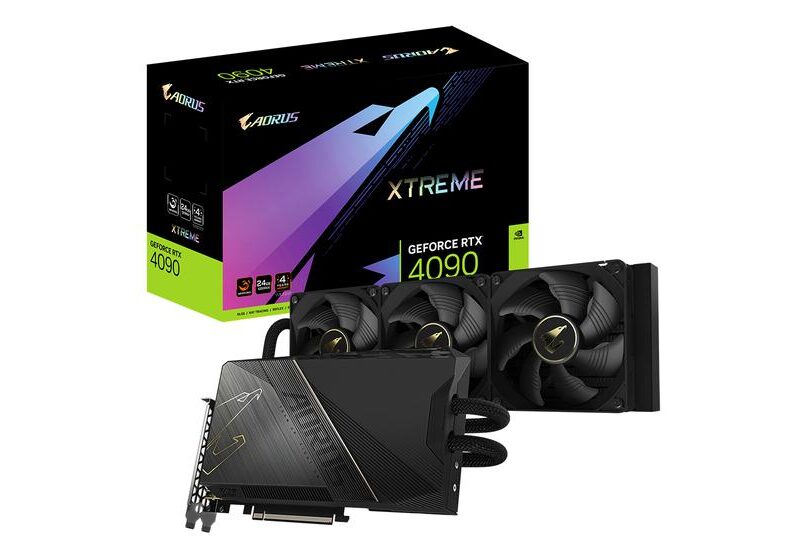 Gigabyte AORUS GeForce RTX 4090 XTREME WATERFORCE 24G Grafikkort - 24GB GDDR6X - NVIDIA RTX 4090 - PCI Express 4.0