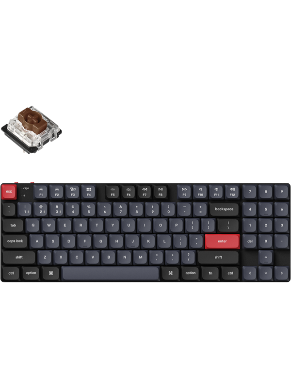 Keychron K13 Pro QMK/VIA Wireless RGB Aluminium 80% Hot swap Gateron Low Profile Brown - ND - Gaming Tastatur - Uden Numpad - Nordisk - Sort