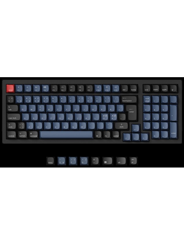 Keychron K4 Pro QMK/VIA Wireless RGB Hot Swap K Pro Brown - ND - Gaming Tastatur - Nordisk - Sort