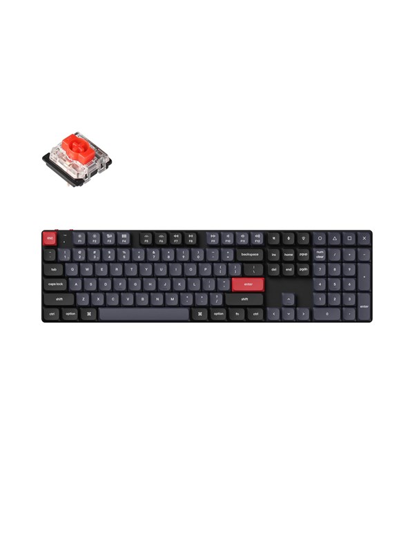 Keychron K5 Pro QMK/VIA Wireless Low Profile Gateron Red Hot Swap - ND - Gaming Tastatur - Nordisk - Sort