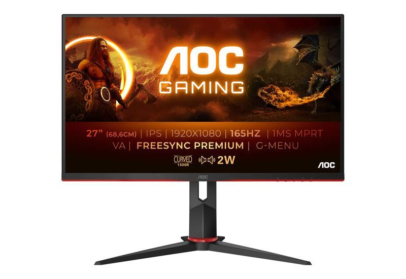 AOC Gaming C27G2AE/BK skærm - WLED - 27" - AMD FreeSync Premium - VA - 1ms - Full HD 1920x1080 ved 165Hz