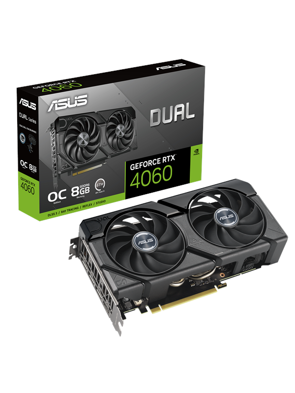 ASUS GeForce RTX 4060 DUAL EVO OC - 8GB GDDR6 RAM - Grafikkort