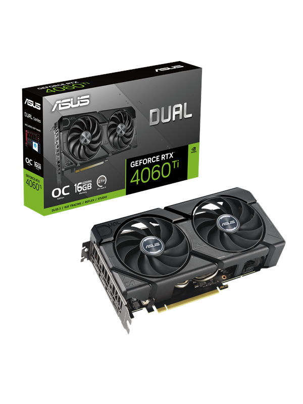 ASUS GeForce RTX 4060 Ti DUAL EVO OC - 16GB GDDR6 RAM - Grafikkort