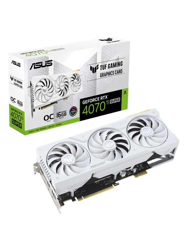 ASUS GeForce RTX 4070 Ti SUPER TUF BTF White OC - 16GB GDDR6X RAM - Grafikkort