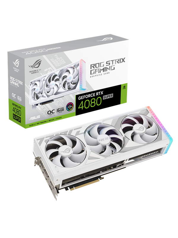 ASUS GeForce RTX 4080 SUPER ROG STRIX OC White - 16GB GDDR6X RAM - Grafikkort