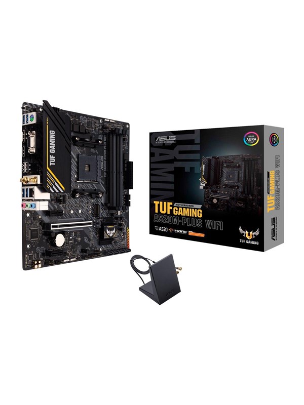 ASUS TUF GAMING A520M-PLUS WIFI Bundkort - AMD A520 - AMD AM4 socket - DDR4 RAM - Micro-ATX