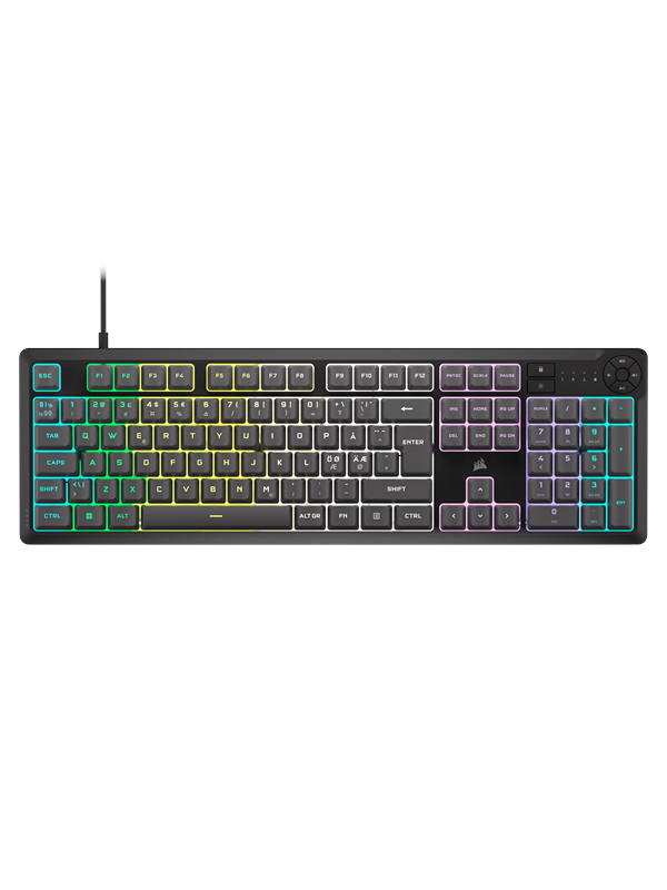 Corsair K55 CORE RGB - Gaming Tastatur - Nordisk - Grå