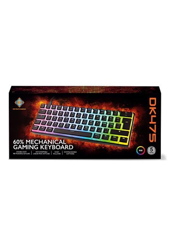 Deltaco DK475 Mechanical 60% Keyboard Pudding Keycaps Ho - Gaming Tastatur - Sort