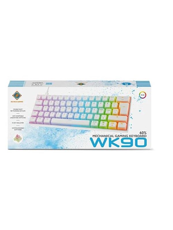 Deltaco Mech 60% Keyboard Pudding Keycaps Hot swap RGB - Gaming Tastatur - Hvid