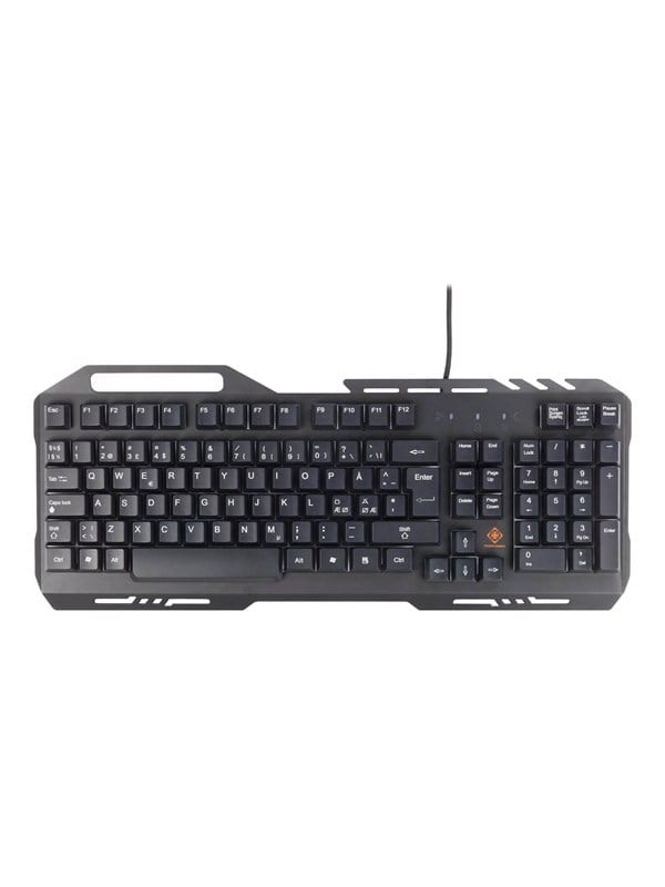 Deltaco RGB Gaming Keyboard Metal Frame - Gaming Tastatur - Nordisk - Sort