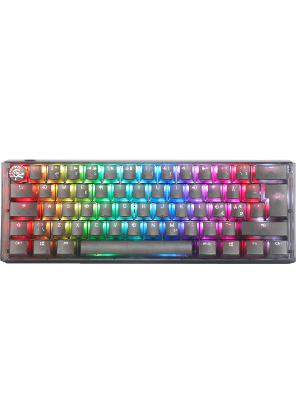 Ducky One 3 - Aura Black Nordic - Mini 60% - Cherry Blue - RGB - ND - Gaming Tastatur - Nordisk - Sort