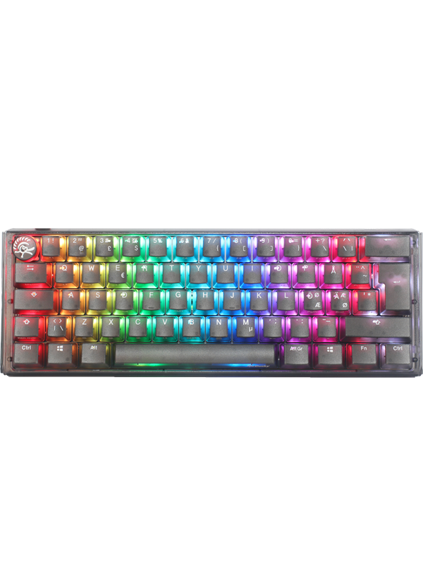 Ducky One 3 - Aura Black Nordic - Mini 60% - Cherry Red - RGB - ND - Gaming Tastatur - Nordisk - Sort