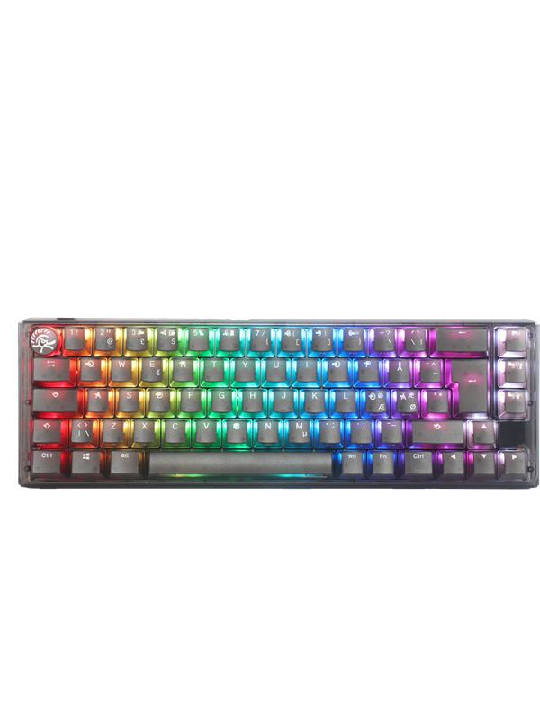 Ducky One 3 - Aura Black Nordic - SF 65% - Gateron Baby Kangaroo - RGB - ND - Gaming Tastatur - Nordisk - Sort