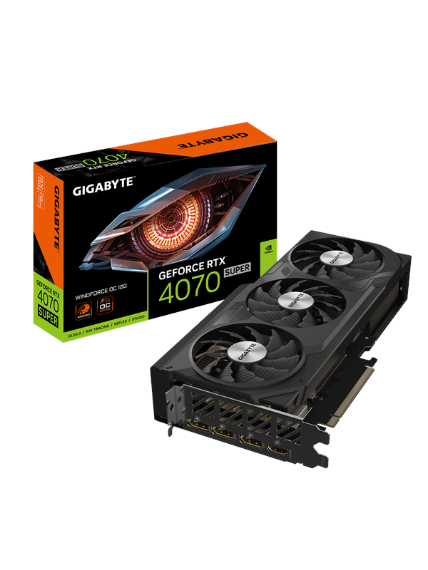 GIGABYTE GeForce RTX 4070 SUPER WindForce 3 OC - 12GB GDDR6X RAM - Grafikkort